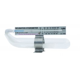 Hygrometer natte bol met glazen waterreservoir en kous