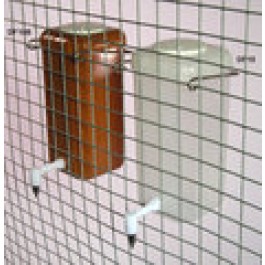 Konijnendrinkfles met RVS drinknippel 1 liter naturel incl. ophangbeugel 