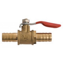 Kraantje (kogel) messing, 2x 10mm slangaansluiting