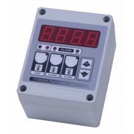 Digitale thermostaat + alarm in kunststof behuizing