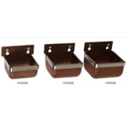 Voer-/drinkbakje 300 ml (nylon+glasvezel) wandmontage bruin