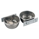 RVS voer-/drinkbakje 300ml. voor wandmontage, met nylon houder