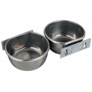 RVS voer-/drinkbakje 600ml. voor wandmontage, met nylon houder