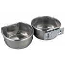 RVS voer-/drinkbakje 850ml. voor wandmontage, met nylon houder
